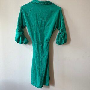 Light Weight Half Sleeve Summer Green Short Dress, Small